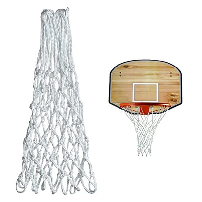 Sanung 2PCS White Basketball Net Replacement 12 Loops 21 inch Professional Anti-Whip with Storage Pouch for Competition Standard Indoor Outdoor All-Weather Thick Mesh Nets