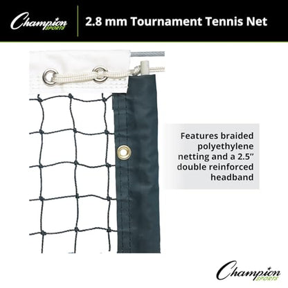 Champion Sports3.0 mm Tournament Tennis Net - size: 2.8mm