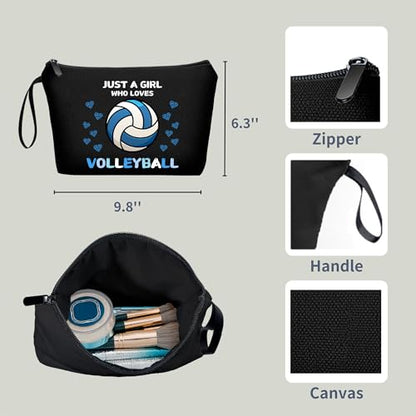 Volleyball Birthday Gifts for Women Friendship Teen Girls Volleyball Players Travel Cosmetic Bags for Women Sister Gifts for Women Girls - color: Volleyball-Blue H