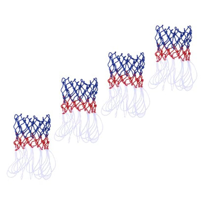 Toddmomy Tricolor Nylon Basketball Nets 4pcs Competition Supply Outdoor Sturdy Ball Mesh Replacement for Basketball Rim Hoop