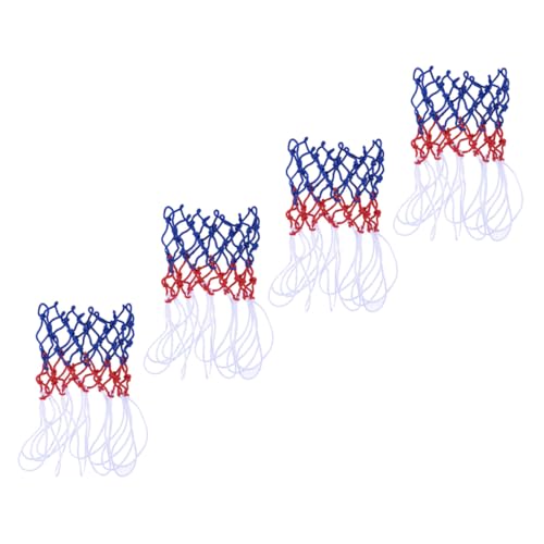 Toddmomy Tricolor Nylon Basketball Nets 4pcs Competition Supply Outdoor Sturdy Ball Mesh Replacement for Basketball Rim Hoop