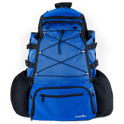 Athletico Dominator Baseball Bag - Softball Bat Bag with Shoes Compartment for Youth, Boys and Adult, Lightweight Baseball Bag with Fence Hook Hold TBall Bat, Batting Mitten, Helmet, Caps, Teeball Gear - color: Blue