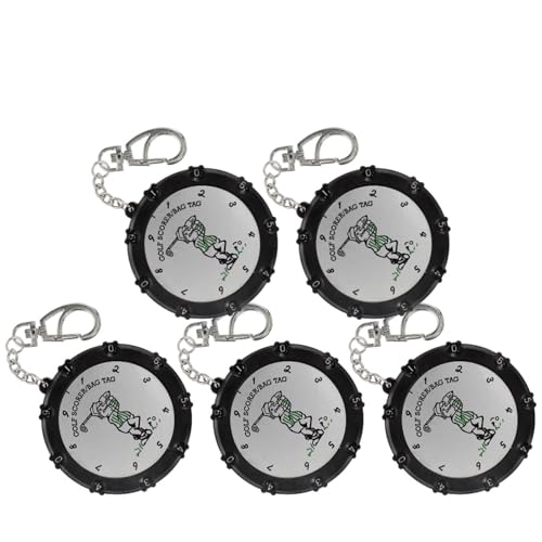 Golf Stroke Counter 5 Pcs Golf Score Counter with Key Chain Stroke Shot Keeper 18 Holes Tally Accessories - color: Mix