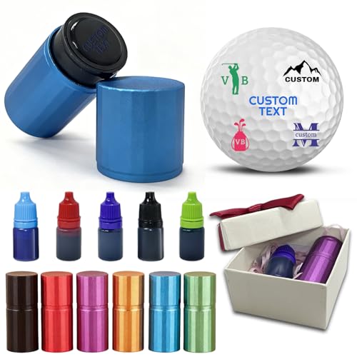 Custom Golf Ball Stamp - Personalized Self-Inking Golf Ball Marker with Text/Logo | Premium Quality Tournament Gifts for Golfers | Durable Stamp for Courses & Events