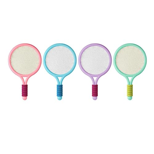 2 Pieces Tennis Rackets Kids Badminton Sets Tennis Racquets Shuttlecocks Portable EVA PVC Material Lightweight Comfortable Grip Suitable for Playgroun - color: Green