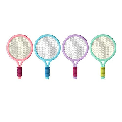 2 Pieces Tennis Rackets Kids Badminton Sets Tennis Racquets Shuttlecocks Portable EVA PVC Material Lightweight Comfortable Grip Suitable for Playgroun - color: Green
