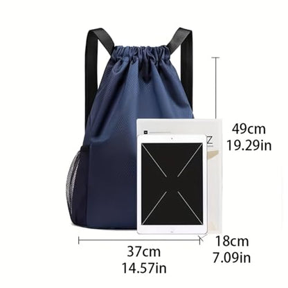 Unisex Drawstring Basketball Backpack with Side Pockets, Waterproof Lightweight & Durable Sack Bag for Sports & Gym - color: Green