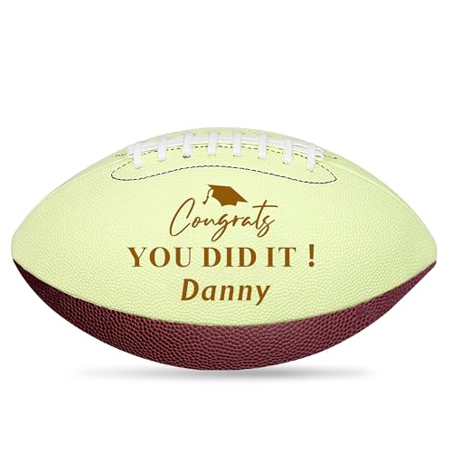 EDSG Custom Football Groomsmen Gifts 2026 Graduation Gifts for Him High School Personalized Footballs Junior Footballs Class of 2026 Full 12-Inch Football Gifts for Coach Dad Fan Birthday - color: Design 7