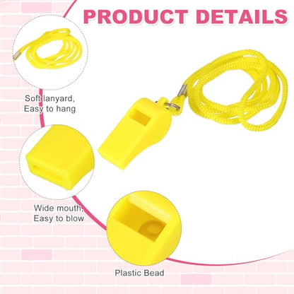 Whistles with Lanyard, Training Sports -Fitting for (Coaches/Referee/Outsides/Team Events) - color: Yellow