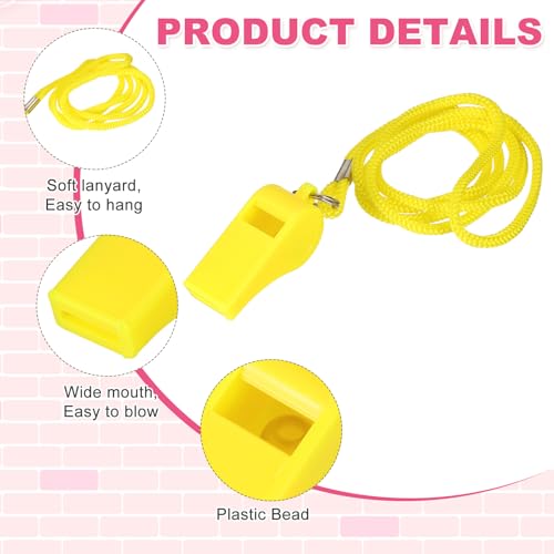 Whistles with Lanyard, Training Sports -Fitting for (Coaches/Referee/Outsides/Team Events) - color: Yellow