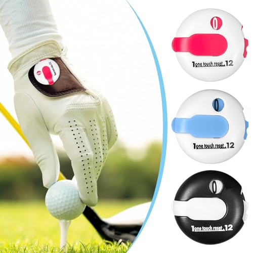 3 Pack Golf Score Counters Portable Handheld Scorekeepers with Clip Durable ABS Material Compact Golf Accessories for Men Women Players