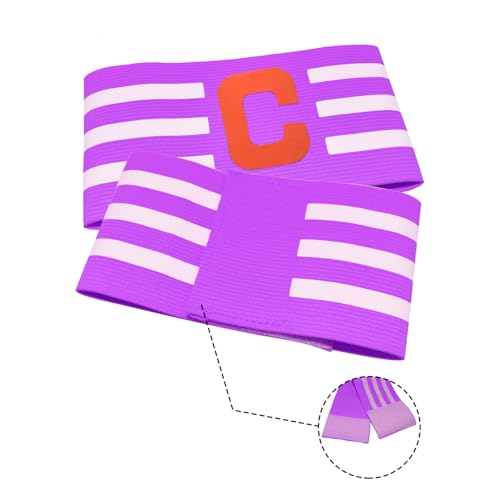 Soccer Captain Armband, Ynaize 2Pcs Nylon Sports Elastic Adjustable Football Basketball Player Bands for Adult Women Men