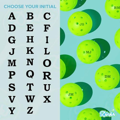 Dink Ink Letters - Self-Inking Reusable Pickleball Marker | Personalize Your Pickleballs with Precision | Quick-Dry, Smudge-Free Durable Ink | Perfect for Marking Your Pickleballs (Letter P) - color: Letter P