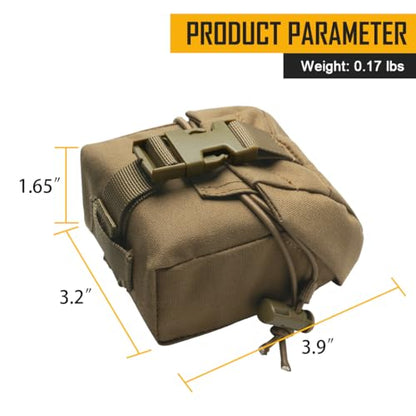 IDOGEAR Tactical Frag Grenade Pouch MOLLE Tool Pouch Ultility EDC mini Waist Storage Bag with Adjustable Function - color: Coyote Brown