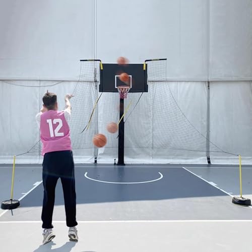 Basketball Practice Network Basketball Rebounder Training - Outdoor Basketball Shooting Return System - Heavy Duty Basketball Return Attachment for Hoops