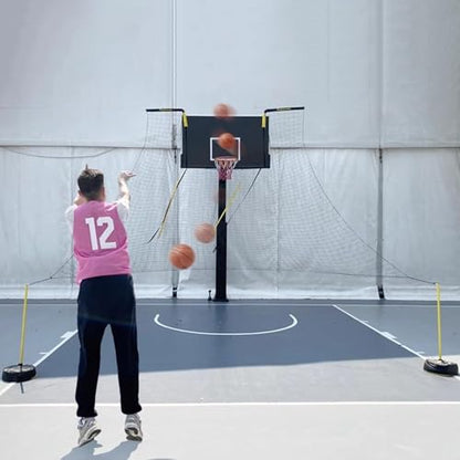 Basketball Practice Network Basketball Rebounder Training - Outdoor Basketball Shooting Return System - Heavy Duty Basketball Return Attachment for Hoops