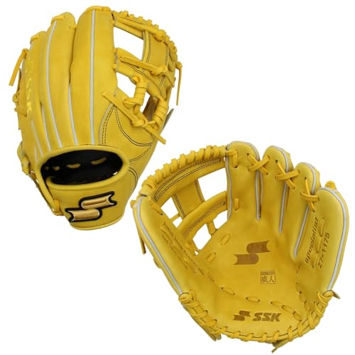 SSK Z7 Specialist Infield Baseball Glove – 11.25” - 11.5” - 11.75” - 12” – 12.25” – Right & Left Hand Throw - color: Yellow Tan - I Web, size: 11.75" - Left Hand Throw