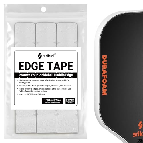 Pickleball Edge Guard Tape – Pickle Ball Paddle Edge Protection Tape 3 Pack, Paddle Head Edge Guard for 12MM to 20MM Rackets, Fits Perfectly Curved Edge, Easy Application, No Wrinkling - color: White, size: 16mm Paddle
