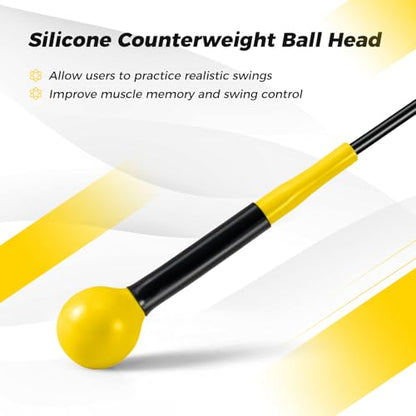 ULTIMATE Golf Swing Trainer, Heavy Warm Up Stick, Tempo Speed Flexibility Distance Balance Strength Training Aid, Right-Handed Ergonomic Golf Grip Trainer, Indoor & Outdoor Practice