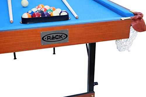 RACK Crux 55-inch Folding Billiard/Pool Table – Portable, Space-Saving Foldable Design - style: Blue Original