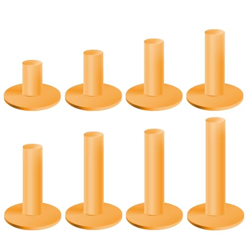 Rubber Golf Tees for Mats & Indoor Golf Simulators - 8 Pack Mixed Size for Driving Range & Indoor and Outdoor Golf Hitting Mats (US Sizes, 8 Sizes) - color: Yellow