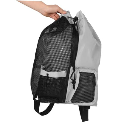 Baluue Draw Swimming Bag Back Draw Back Swimming Mesh Bag Swim Mesh Bag Beach Bag Back Swimsuit Bags Swim Back - color: Grey