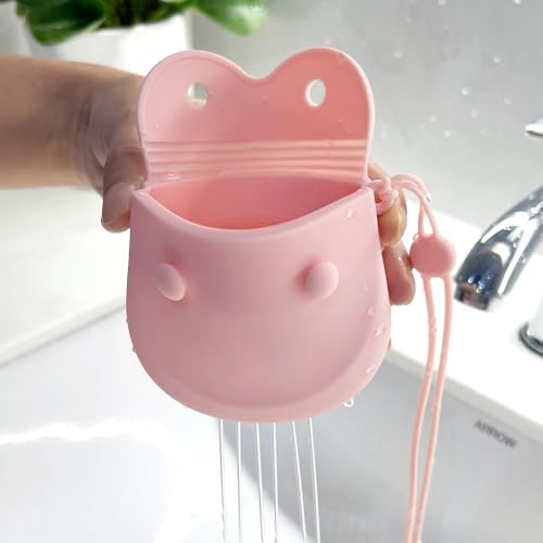 1PC Silicone Retainer Case with Lanyard, Cute Vent Holes Denture Box, Mouth Guard Case Travel Holder for Girls, Women, Men (Pink with Lanyard) - color: Pink with Lanyard