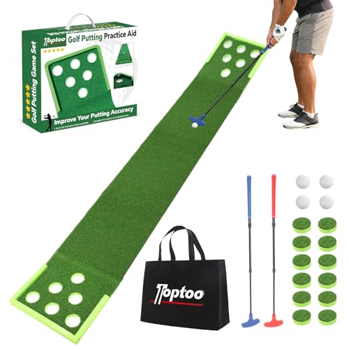 Golf Putting Mat, Practice Golf Putting Green Training Aid for Indoor, Outdoor at Home, Office, Backyard with Putter and Balls 9.84 ft - size: Width: 17.7 in; Length: 9.84 ft
