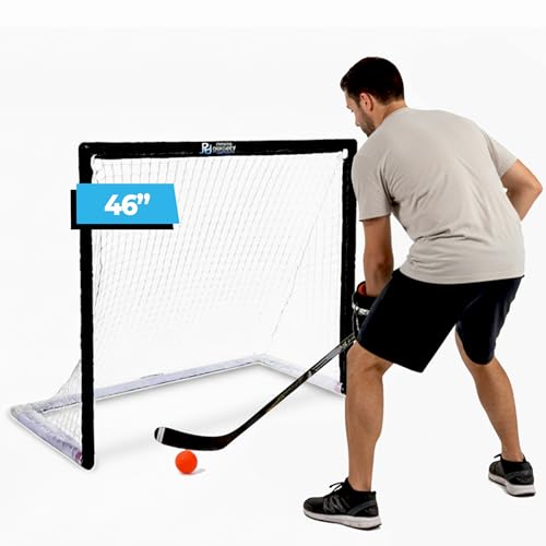 Street Hockey Goal & Shooter Tutor – Portable Hockey Net for Indoor & Outdoor Use – Hockey Training Equipment