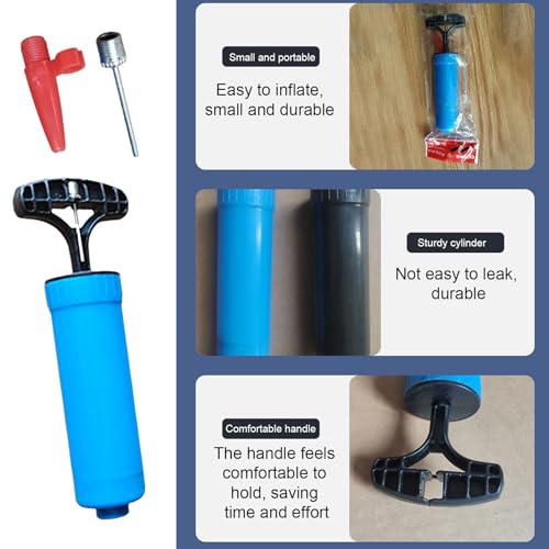 Sports Ball Air Pump - Compact Inflator with Needle for Football Soccer Volleyball | Manual Hand Pump for Gym, Outdoor Recreation, and Exercise Balls, Convenient and Portable Design 6.69x1.38 in