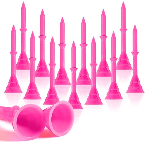 Golf Tees Plastic Tee 3 1/4 Inch 20 40 Pack Unbreakable Tee, Durable Stable Golf Tee Colors Available for Golfer Practice - color: Pink, size: 40 Pack