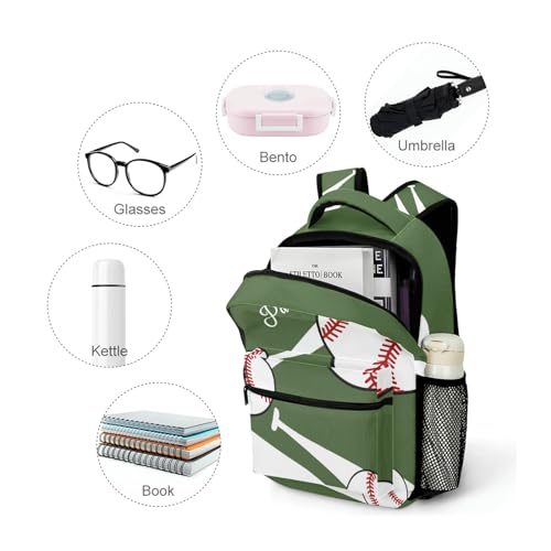 Baseball Sport Forest Personalized School Backpack for Teen Kid-Boy/Girl Primary Daypack Travel Bookbag - color: Option 23