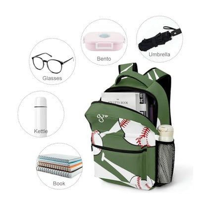 Baseball Sport Forest Personalized School Backpack for Teen Kid-Boy/Girl Primary Daypack Travel Bookbag - color: Option 23