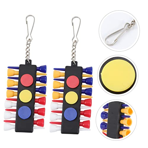 2 Sets Creative Portable Tee Caddy Keeper of Tee Holding Accessories for Golf Tear Resistant Design for Golf Enthusiasts