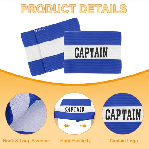 MECCANIXITY Soccer Captain Armband, Captain Arm Band for Soccer Elastic Captain C Arm Band Sport Captain Armbands for Football Team Training Youth & Adult - color: Blue