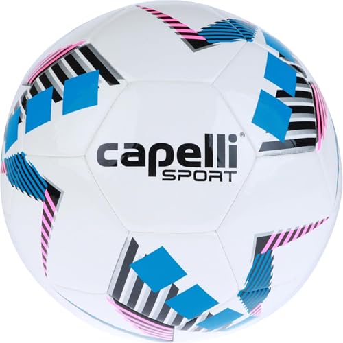 Capelli Sport Soccer Ball, Star Cubes Team Soccer Ball for Outdoor and Indoor Training - color: Neon Blue, size: Size 3