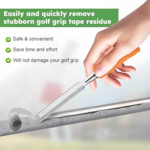 Retractable Golf Swing Trainer, Portable Golf Swing Training Aid for Left-Handed Grip Correction Click Feedback & Arm Connection with Grip Scraper for Indoor Outdoor Practice