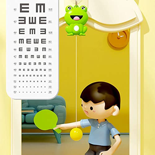 Indoor Hanging Table Tennis Trainer Portable Set, Children's PingPong Trainer Hanging Table Tennis Parent Child Interaction Game Toy Exerciser, Ping Pong Paddle Set - color: Frog【2Shoots+3 Balls+Hook】