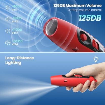 Electronic Whistle with USB Charging, 3 Tone & 3 High Volume Hand Emergency Whistle for Referee Coaches Teacher, Outdoor Sport Game Camping Safety Electric Whistle with Lanyard - color: red