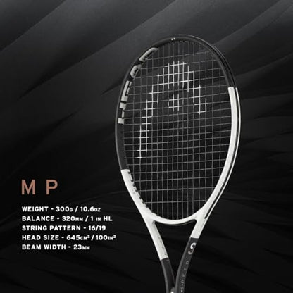 HEAD Speed MP 2024 Tennis Racquet - Strung Mid Tension with Velocity 16 Gauge
