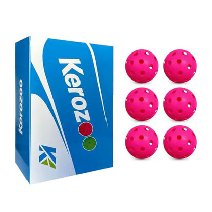 Honeycomb Pickle Balls Outdoor 40 Holes - Durable High Hard Fast Bounce USAPA Approved - True Flight Tournament Pickle Ball - 6Pack - Accessories for Sports&Entertainment Play