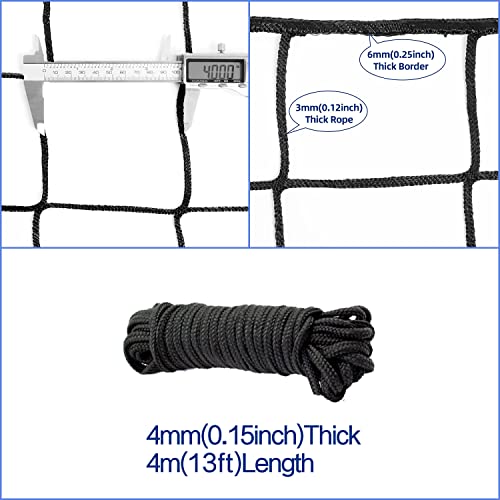 Soccer Backstop Net, High Impact Barrier Net, Nylon Practice Sports Netting 10x20ft/10x30ft/10x40ft (Installation Rope Included) - size: 10x15ft