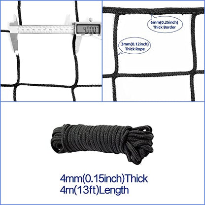 Soccer Backstop Net, High Impact Barrier Net, Nylon Practice Sports Netting 10x20ft/10x30ft/10x40ft (Installation Rope Included) - size: 10x15ft