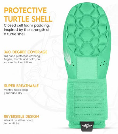 Baseball Sliding Mitt Youth & Adult, Sliding Glove for Baseball, Softball Sliding Guard, Left and Right Hands - color: Light Green, size: Adult