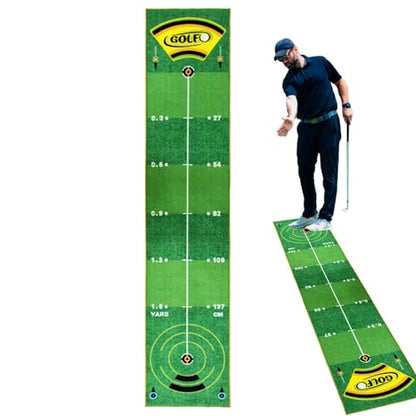 Golf Putting Mat, Professional Training Pad, 19.69x94.49 Inches Tool with Anti Slip Use, Sports Practice Aid, Men Women Prep with Easy Handling, Home Accessories for Indoor Outdoor Travel Office Daily