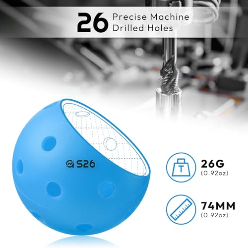 A11N SPORTS S26 Indoor Pickleballs- Consistent Bounce, Easy to Control and Durable Application - USAPA Approved - Ideal for All Ages - Available in Blue and Yellow
