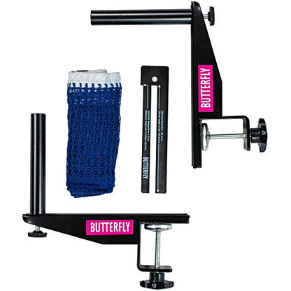 Butterfly AJ Table Tennis Net Set – The AJ Net Set Fits Table Tennis Tables up to 1.75 inches Thick – Length of the Net Set is 72 inches – Adjustable Height and Tension