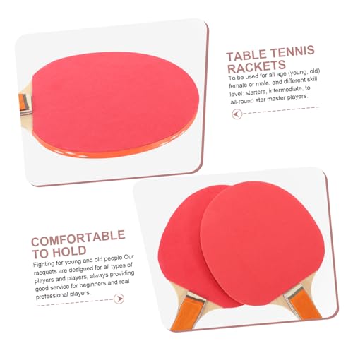 Toddmomy Rubber Faced Table Tennis Racket Set Paddles Balls and Comfortable for Beginners and Skill Levels for Indoor and