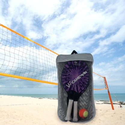 kowaku 2Pcs Beach Tennis Rackets, Beach Tennis Racquet, Portable Lightweight Beach Tennis Paddles with Bag for Playground Courtyard - color: Purple
