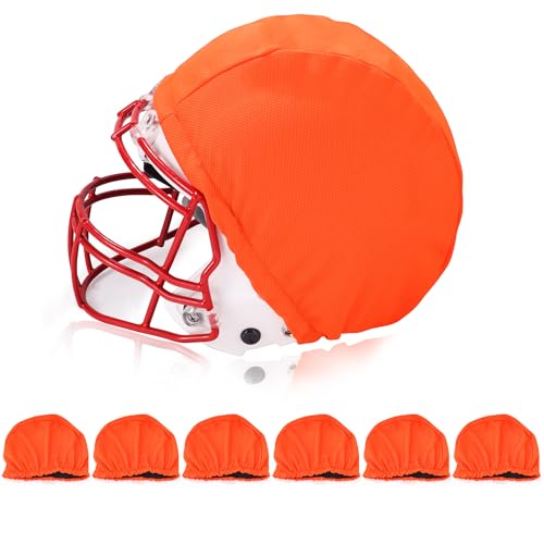 Football Helmet Covers Scrimmage Caps-Perfect for Football, Hockey, and Lacrosse Practice Sessions.The Fabric is Elastic& Bright Colors for Team Identification - color: Orange-6pcs